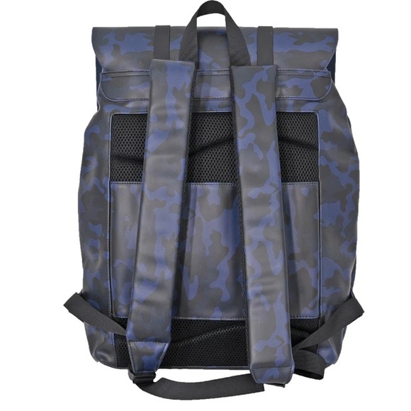 DuChamp London Rubberized Small Foldover Backpack~Blue Camo NEW!!! - Picture 3 of 4